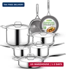 Nutrichef Kitchenware Pots & Pans Set - 12 Piece, Clad Cookware W/st New. Price: $165.25.