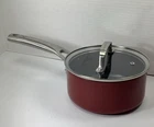Emeril Lagasse 1.5 Qt Cinnamon Red Ceramic Non-stick Lid New. Price: $55.00.