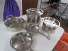 Cuisinart Stainless Steel Cooking Pan Set Of 9 With Lids + Used. Price: $95.00.