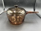 Vision Corning Ware Amber Glass Pot Saucepan With V-2.5-C Lid Used. Price: $54.95.