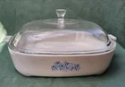 Corningware Blue Daisy Microwave Browning Dish MW-15 8"X2" W/ Lid P-12-C Unspecified. Price: $21.99.