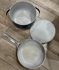 Caraway Nonstick Fry & Saucepan W/ Lid 3-PIECE Set Blue/gray 550 Used. Price: $229.99.