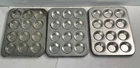 X3 Fox Run Stainless Steel Muffin & Cupcake Pans (12) 1.75"W Trays 9.5"X7" Used. Price: $30.00.