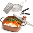 Copper Piece Set Chef Cookware, 9.5 Non Stick Pan, Deep Square Fry Baske New. Price: $63.99.