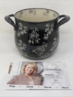 Temptations By Tara Black Floral Lace Crock Soup Pot Utensil Holder, 9 New. Price: $44.99.