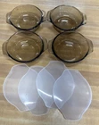 4 Lovenware 12OZ Casserole Dishes 1072 Brown Glass With Handles & Lids Used. Price: $9.99.