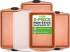Nutrichef 5-PC Non-stick Bakeware Set Carbon Steel Baking Pans New. Price: $35.08.