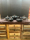 Kitchen Academy Induction Cookware Sets 10 Pce Nonstick Pots And Pans Set, Black Used. Price: $69.99.