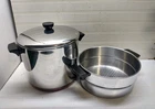 Revere Ware 8QT Stock Pot Copper Clad Stainless Dutch Oven 4QT Steamer Inset Lid Used. Price: $127.99.