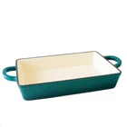 Crock-pot Artisan 13 Inch Enameled Cast Iron Lasagna Pan Teal Ombre New. Price: $116.98.