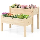 Costway 2 Tier Wooden Raised Garden Bed Elevated Planter Box W/legs Drain Holes New. Price: $84.99.