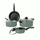 Mainstays 7 Piece Nonstick Aluminum Cookware Set With Lids Sage Dishwasher Safe New. Price: $21.89.