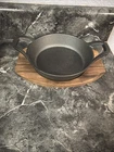 General Store Addlestone 6.3 Inch Round Cast Iron Mini Server With Wood Base New. Price: $30.00.