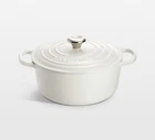 Signature Enameled Cast Iron Round Dutch Oven, 5.5 Qt. In White, Creuset New. Price: $275.00.