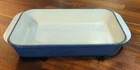 Creuset Blue Enamel Cast Iron Baking Casserole Roasting Pan- Made France Used. Price: $69.99.