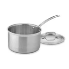 Cuisinart Multiclad Pro 4QT Stainless Steel Saucepan With Cover New. Price: $160.99.