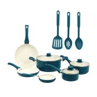 Mainstays 12 Piece Ceramic Nonstick Aluminum Pots And Pans Cookware Set New. Price: $43.99.