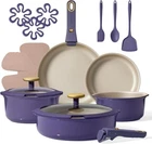 Carote 19PCS Pots And Pans Set Stick, Cookware Purple New. Price: $129.00.