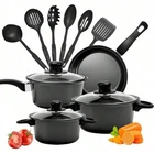 13 Piece Cookware Set Pots & Pans Kitchen Non Stick Home Cooking Pan, Black New. Price: $50.00.