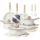 Carote 17 Pcs Pot And Pan Set Easy To Clean Non-stick Kitchen Cookware Cream New. Price: $99.99.