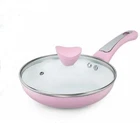 Shineuri 8" Pan Pink Aluminum Non Stick Frying W/lid New. Price: $29.68.