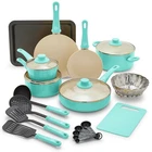 Greenlife Soft Grip Healthy Ceramic Nonstick 18PIECE Pots/frying Pans Set Turquo New. Price: $97.99.