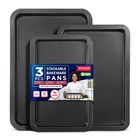 3 Piece Set Nonstick Carbon Steel Oven Bakeware -professional Quality Kitchen... New. Price: $28.37.