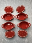 Staub Mini La Cocotte 11 Red Oval Ceramic Pot W/lid 4.5 X 3.5 LOT/4 New. Price: $65.00.