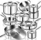 Ewfen Stainless Steel Cookware Set, 3 Ply 17 Piece Pot And Pan New. Price: $265.97.