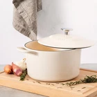 Everyday Eastwick 4-QUART Linen Enamel Cast Iron Dutch Oven With Lid Durable New. Price: $69.78.