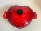 Creuset Enameled Cast Iron 2-QT Heart Cocotte Dutch Oven, Cherry Red New. Price: $160.00.
