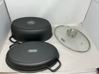 Viking Culinary 3-IN-1 8.6 Qt Die Cast Oval Roaster With Glass Basting Lid, Gray New. Price: $169.95.