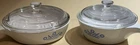 Corningware Cornflower Blue Ceramic Casserole Pans With Handles & Glass Lids Used. Price: $44.00.