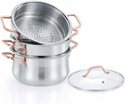 Rose Gold Handle 3-TIER Premium Stainless Steel Steamer 30 Cm New. Price: $249.99.