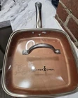 Copper Chef 9.5" Deep Square Skillet Frying Pan Steel Handle With Lid Pre Owned Used. Price: $24.95.