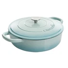 Crock Pot Artisan 5-QUART Enameled Cast Iron Braiser Aqua Blue New. Price: $73.99.