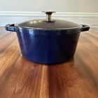 Dutch Oven Enameled Cast Iron Navy Blue Gold Knob Kana Milo 3.5QT Classic New. Price: $55.00.