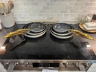 Greenpan Jewel 3-PIECE Ceramic Non-stick Skillet Set Oven Safe Lightly Used. Price: $45.00.