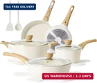 Sensarte Ceramic Cookware Sets, Pots And Pans Non Stick, Granite Induction New. Price: $109.36.