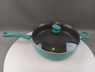 Greenlife Skillet Fry Pan Soft Grip Healthy With Lid Nonstick Turquoise 12" Euc Used. Price: $39.95.
