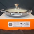 Creuset Enameled Cast Iron Signature Round Braiser With Glass Lid, 2.25 Flint New. Price: $179.00.