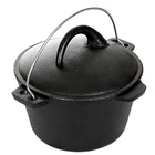 1-QUART Cast Iron Cajun Cookware Dutch Oven With Lid Pre-seasoned Pot New. Price: $56.18.