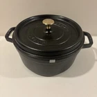 Staub Cast Iron Dutch Oven 4-QT Round Matte Black / New!. Price: $129.99.