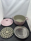 Perfect Pot By Our Place 5.5 Qt Rose W/lid Roasting Rack+ Steamer Used. Price: $49.99.