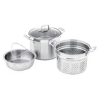 Scanpan Impact Multi Pot Set W/ Pasta Insert & Steamer 3 Piece Stainless Steel Brand. Price: $119.75.