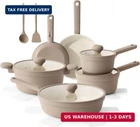 Sensarte Ceramic Nonstick Pots And Pans Set 17PCS, Healthy Induction Cookware New. Price: $168.73.