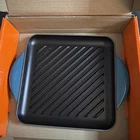Le Creuset Deep Teal-square 9.5 Inch Grill New. Price: $267.50.