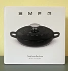 Smeg Cast Iron Saute Pan 26 Cm, Black, Collection Enamelled Braised New. Price: $184.00.