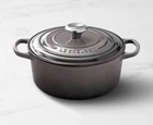 Signature Enameled Cast Iron Round Dutch Oven, 5.5 Qt. In Oyster, Creuset New. Price: $295.00.