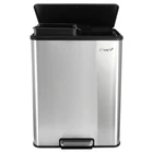 Elama 60 Liter 2 Compartment Large 8 Gallon Split Stainless Steel Step Trash Bi New. Price: $90.38.